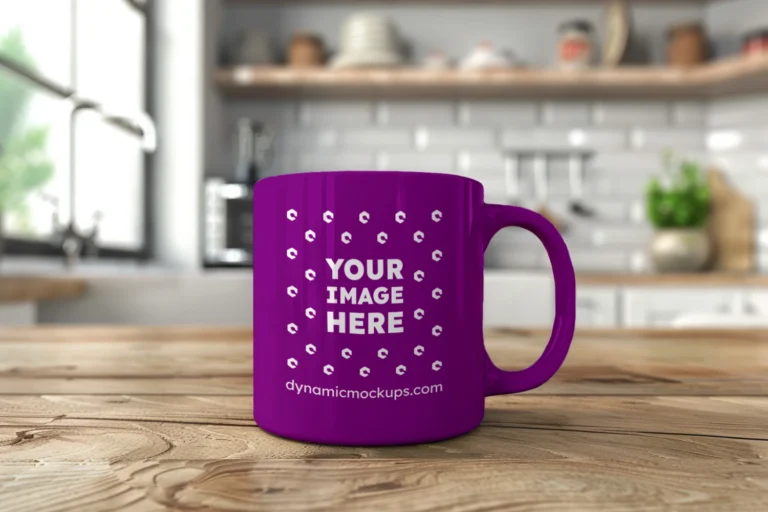 11oz Blank Purple Ceramic Coffee Mug Mockup Template