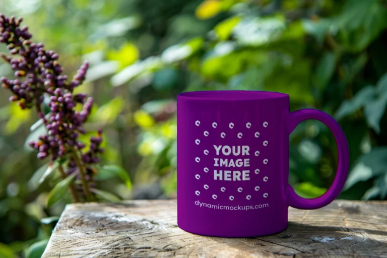 11oz Blank Purple Ceramic Coffee Mug Mockup Template