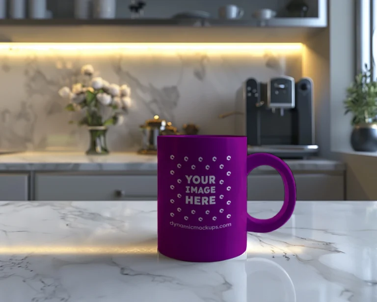 11oz Blank Purple Ceramic Coffee Mug Mockup Template