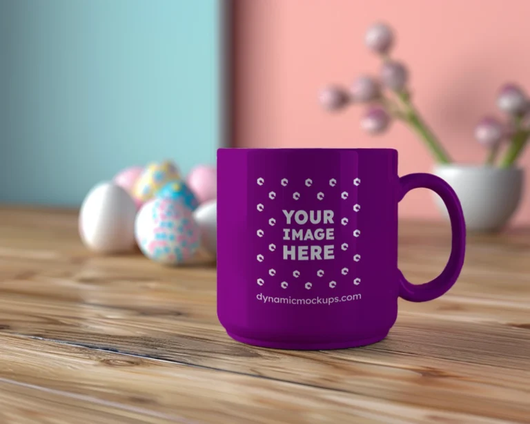 11oz Blank Purple Ceramic Coffee Mug Mockup Template