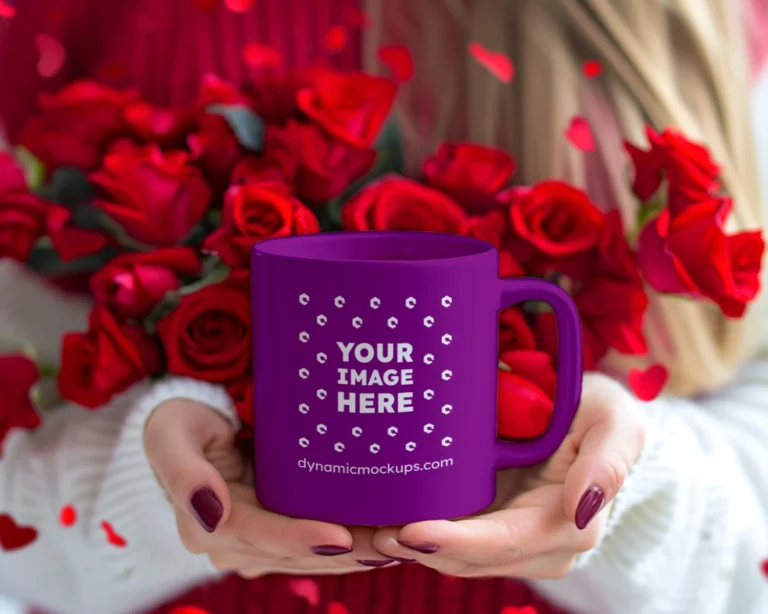 11oz Blank Purple Ceramic Coffee Mug Mockup Template