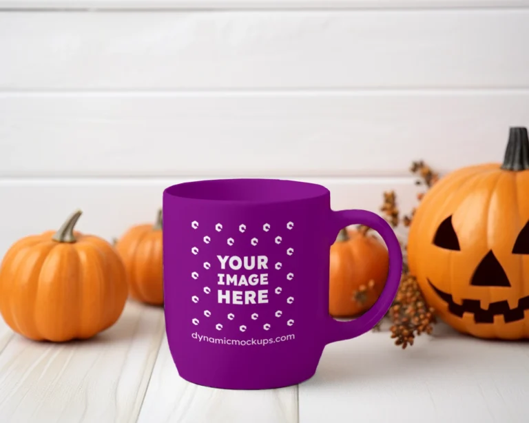11oz Blank Purple Ceramic Coffee Mug Mockup Template