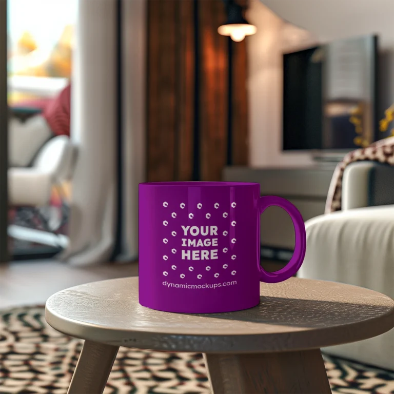 11oz Blank Purple Ceramic Coffee Mug Mockup Template