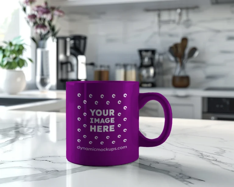 11oz Blank Purple Ceramic Coffee Mug Mockup Template