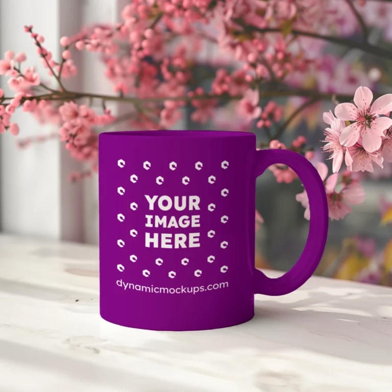 11oz Blank Purple Ceramic Coffee Mug Mockup Template
