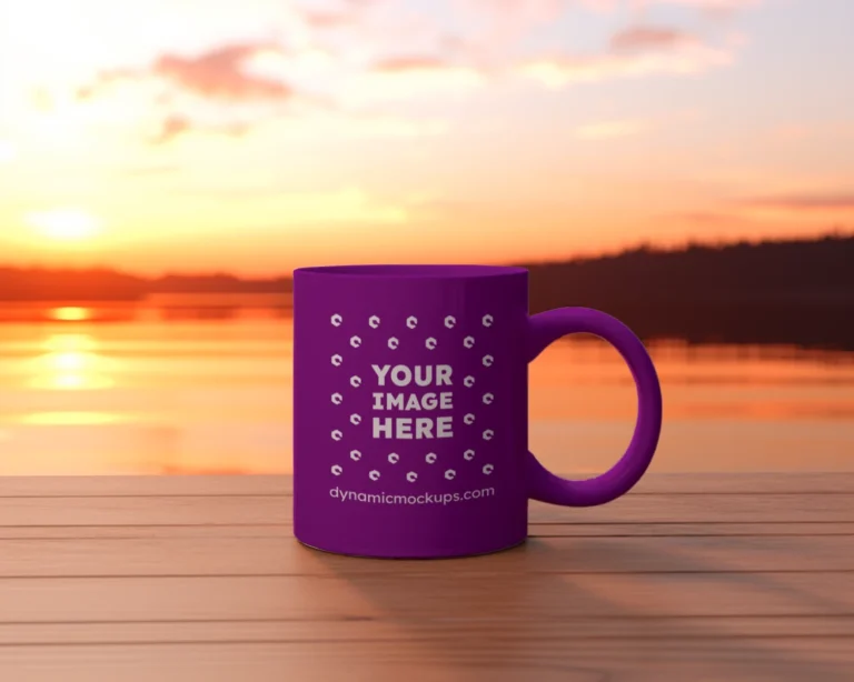 11oz Blank Purple Ceramic Coffee Mug Mockup Template