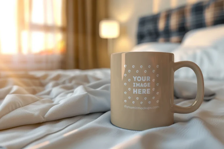 11oz Blank Tan Ceramic Coffee Mug Mockup Template
