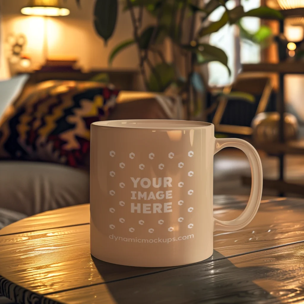 11oz Blank Tan Ceramic Coffee Mug Mockup Template