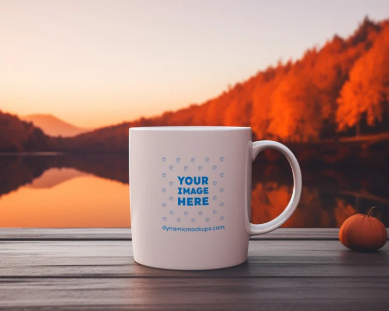 11oz Blank White Ceramic Coffee Mug Mockup Template