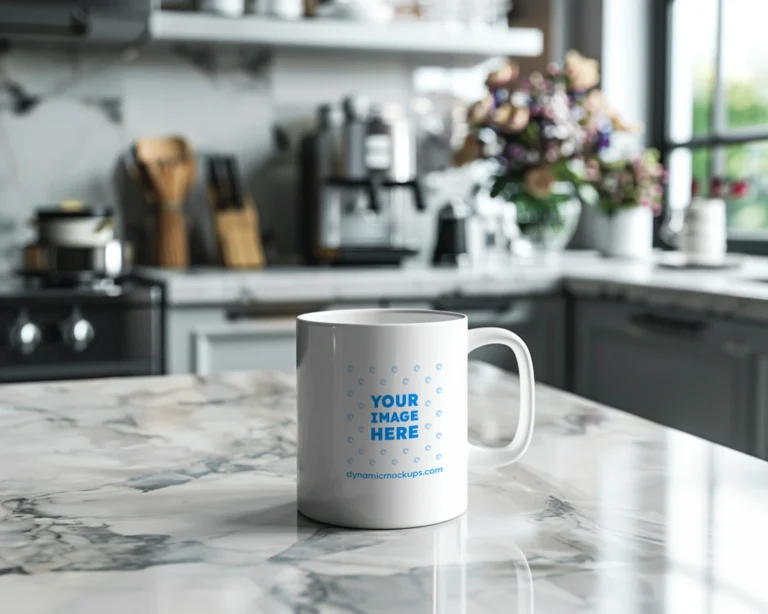 11oz Blank White Ceramic Coffee Mug Mockup Template