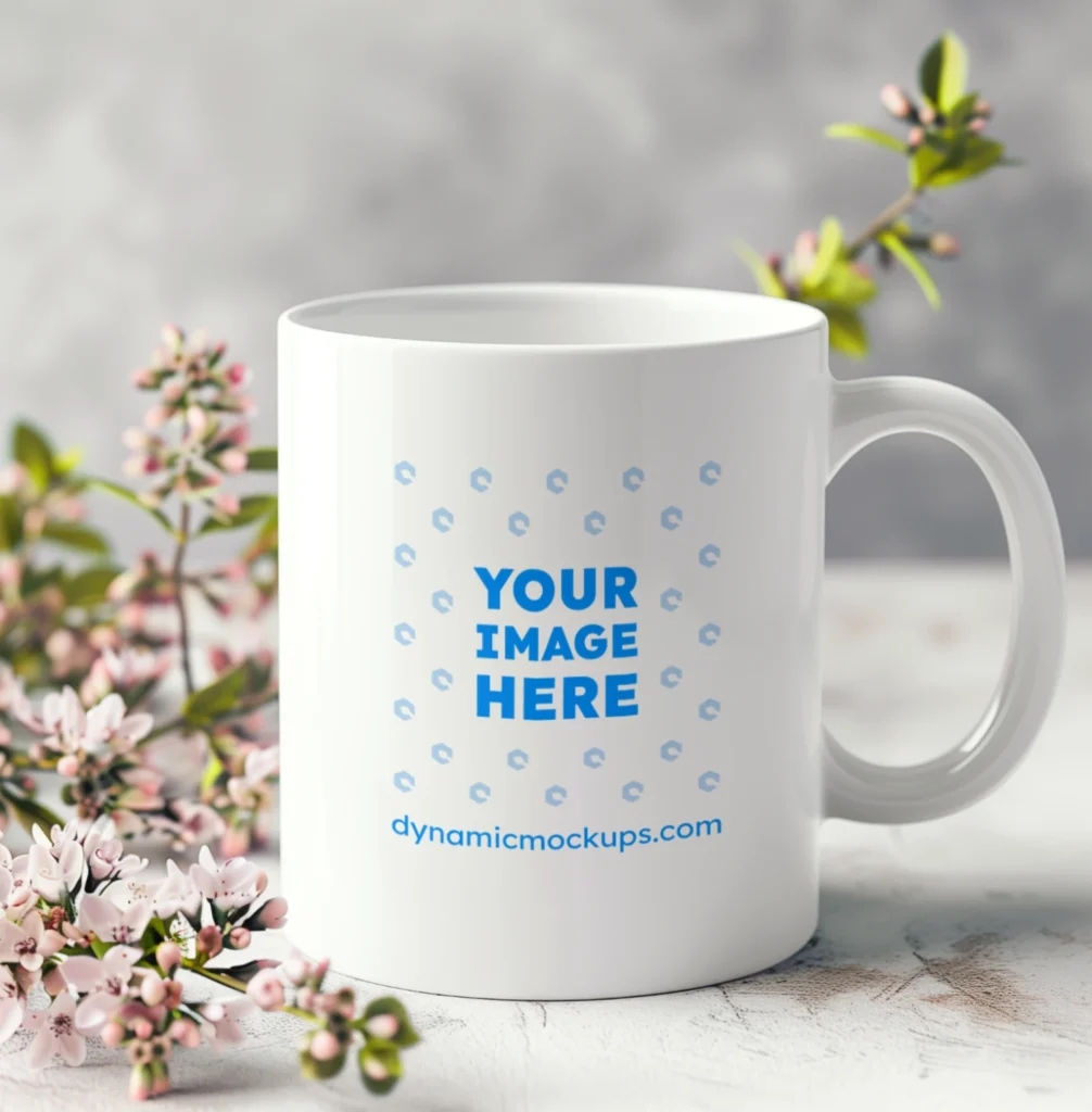 11oz Blank White Ceramic Coffee Mug Mockup Template
