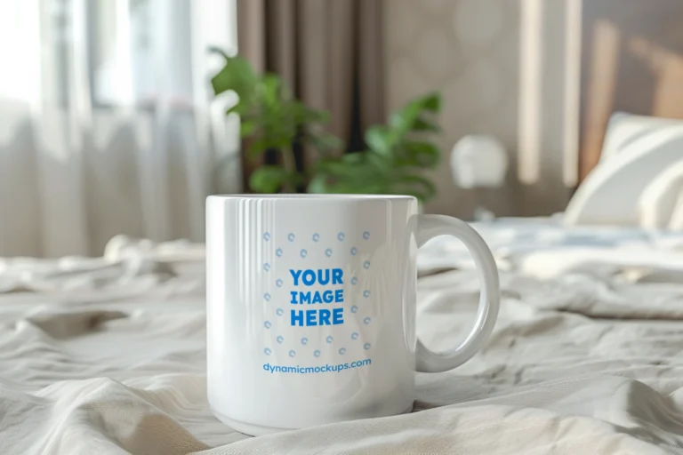 11oz Blank White Ceramic Coffee Mug Mockup Template