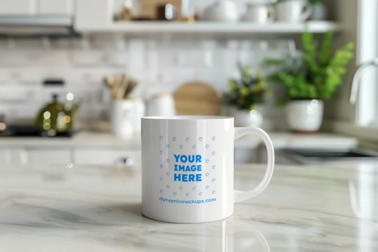 11oz Blank White Ceramic Coffee Mug Mockup Template