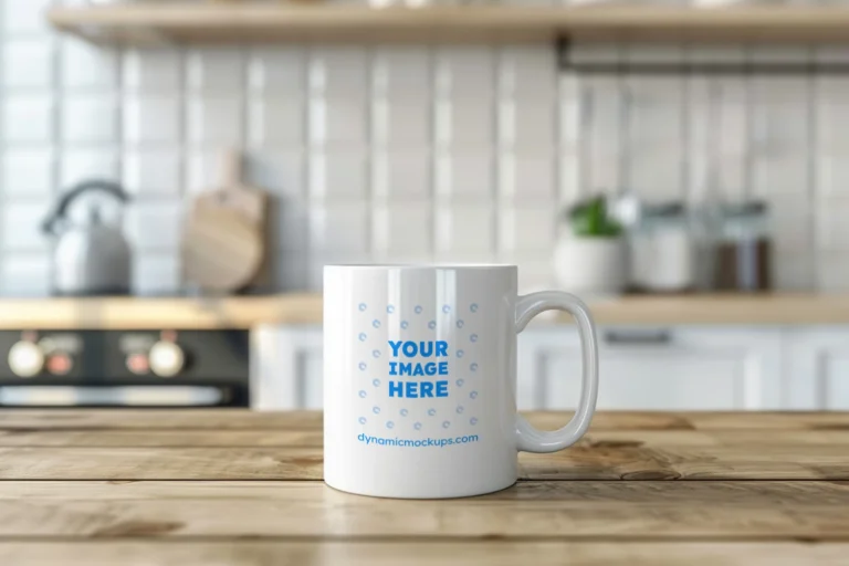 11oz Blank White Ceramic Coffee Mug Mockup Template