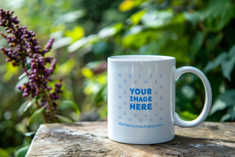 11oz Blank White Ceramic Coffee Mug Mockup Template