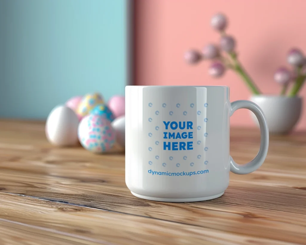 11oz Blank White Ceramic Coffee Mug Mockup Template