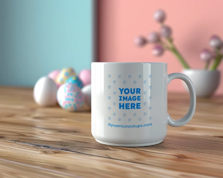 11oz Blank White Ceramic Coffee Mug Mockup Template