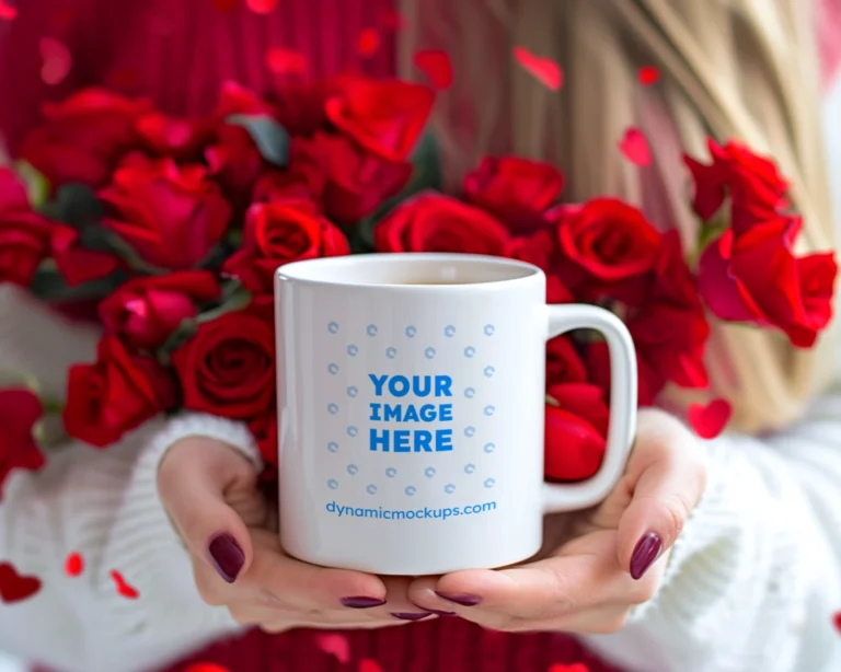 11oz Blank White Ceramic Coffee Mug Mockup Template