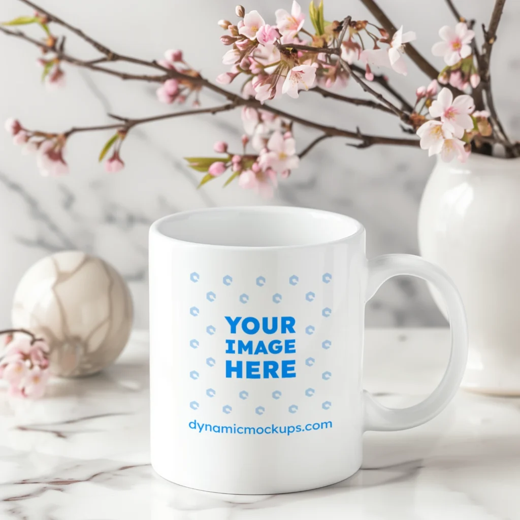 11oz Blank White Ceramic Coffee Mug Mockup Template
