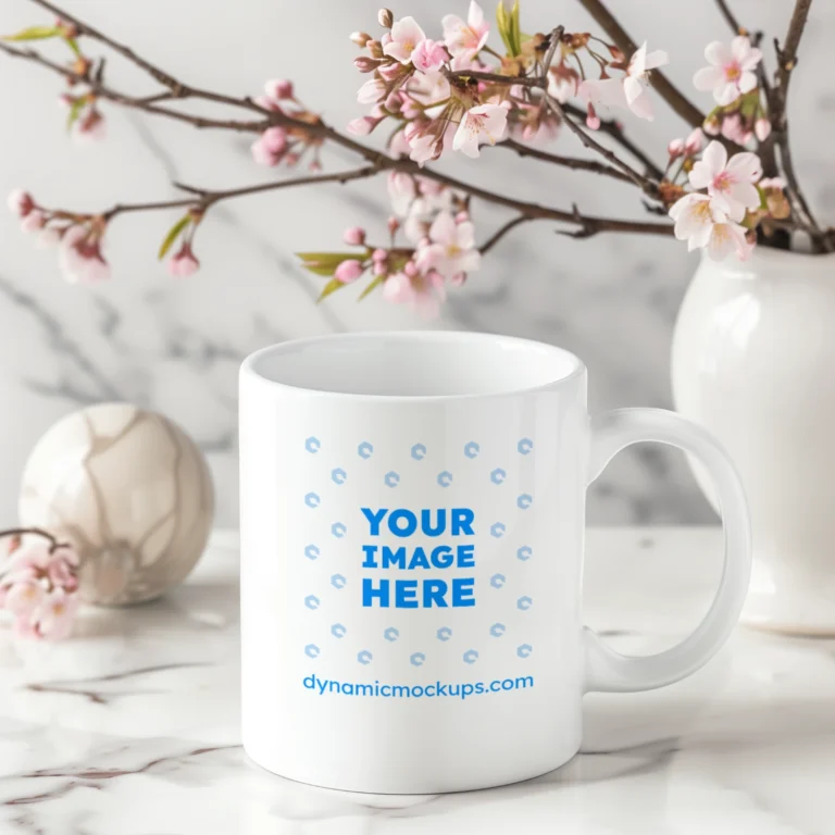 11oz Blank White Ceramic Coffee Mug Mockup Template