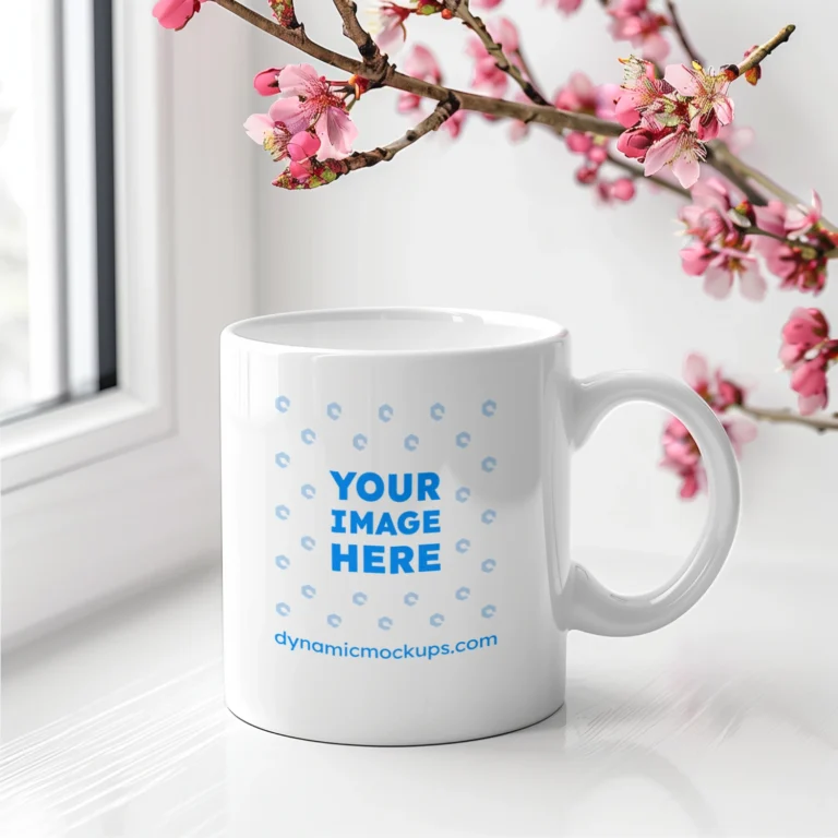 11oz Blank White Ceramic Coffee Mug Mockup Template