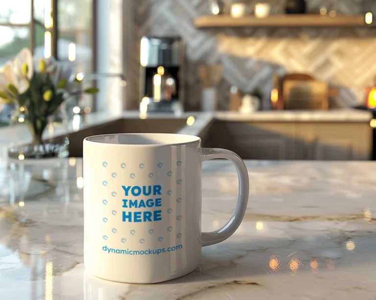11oz Blank White Ceramic Coffee Mug Mockup Template