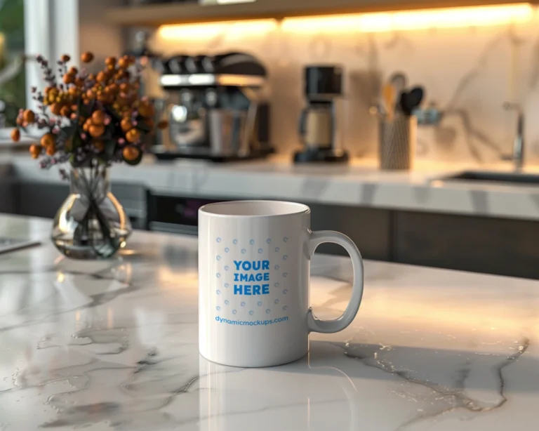 11oz Blank White Ceramic Coffee Mug Mockup Template