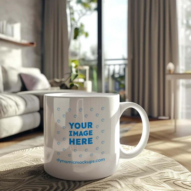 11oz Blank White Ceramic Coffee Mug Mockup Template