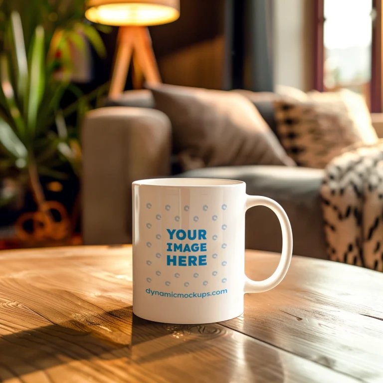 11oz Blank White Ceramic Coffee Mug Mockup Template