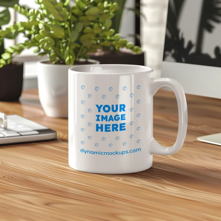 11oz Blank White Ceramic Coffee Mug Mockup Template