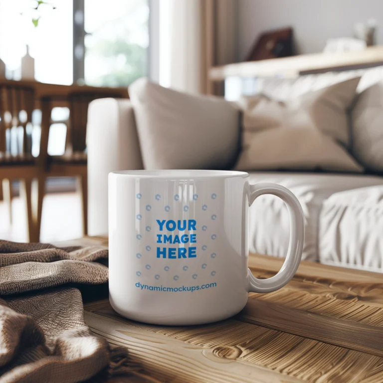 11oz Blank White Ceramic Coffee Mug Mockup Template