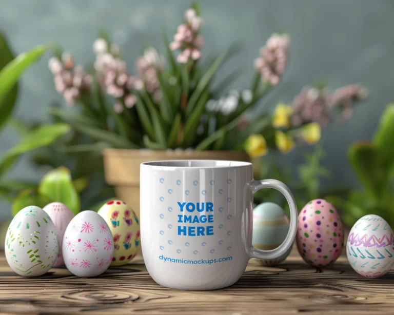 11oz Blank White Ceramic Coffee Mug Mockup Template