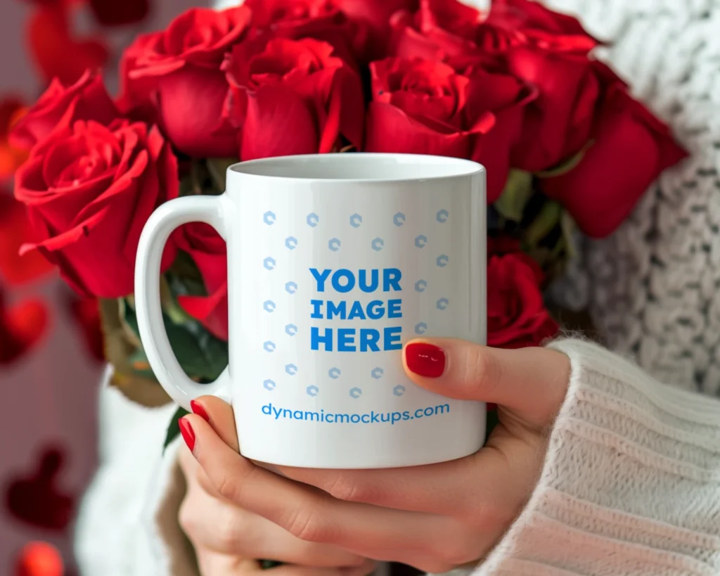11oz Blank White Ceramic Coffee Mug Mockup Template