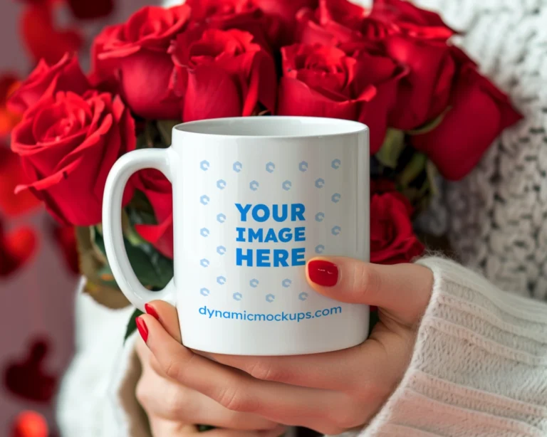 11oz Blank White Ceramic Coffee Mug Mockup Template