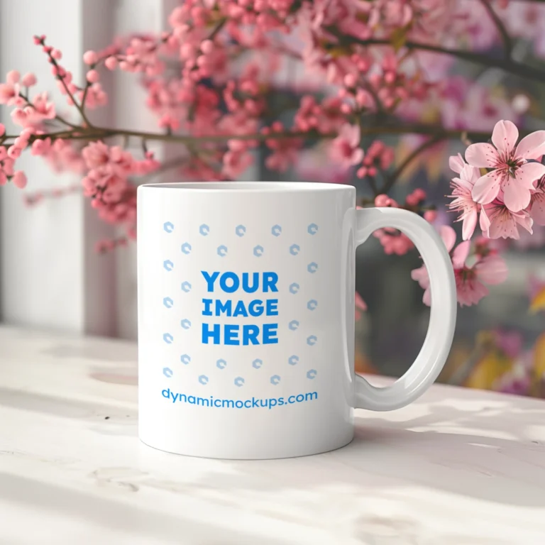 11oz Blank White Ceramic Coffee Mug Mockup Template