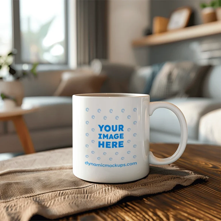 11oz Blank White Ceramic Coffee Mug Mockup Template