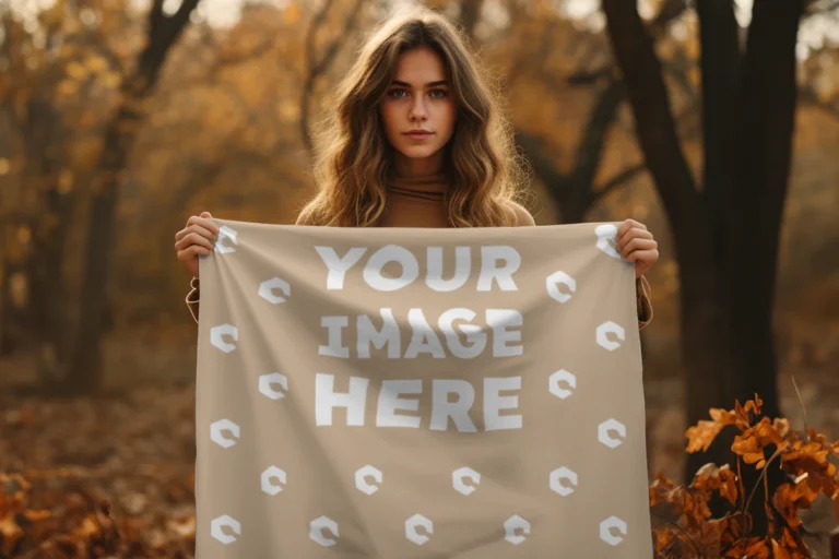 Beige Blanket Mockup Template