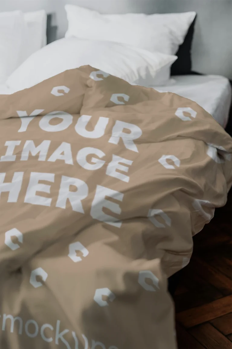 Beige Blanket Mockup Template