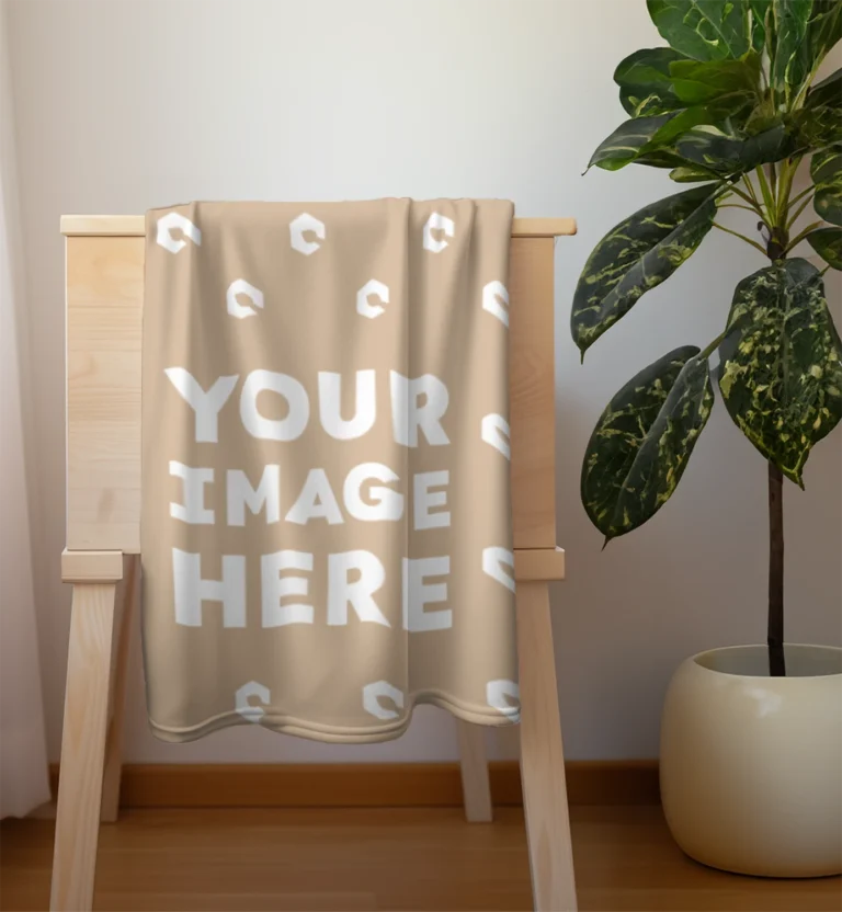 Beige Blanket Mockup Template