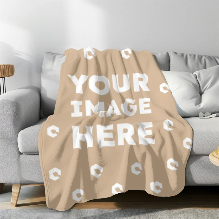 Beige Blanket Mockup Template