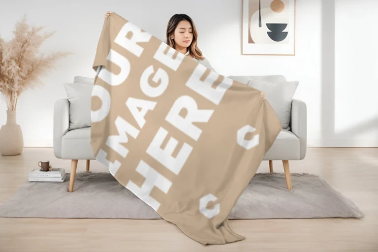 Beige Blanket Mockup Template