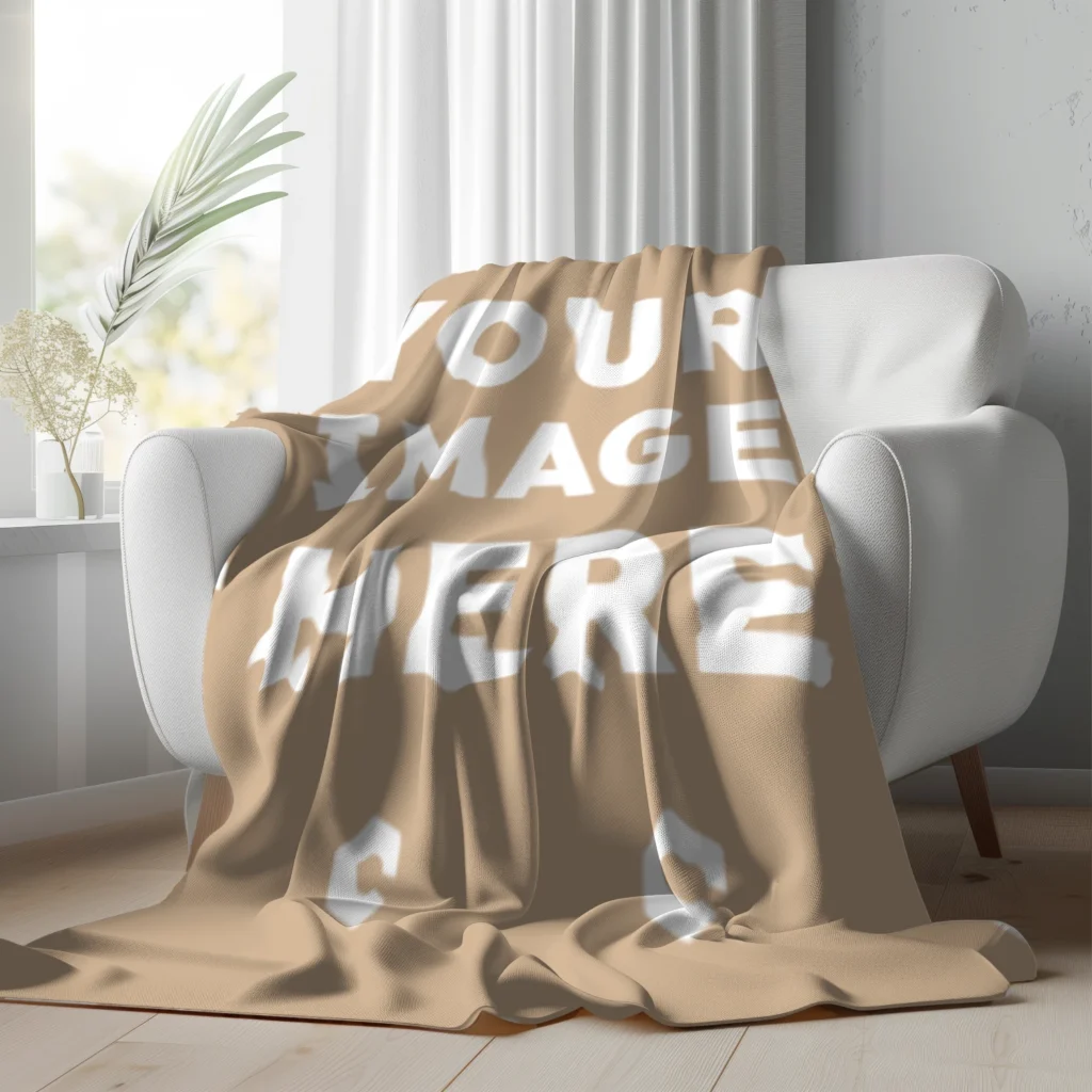 Beige Blanket Mockup Template