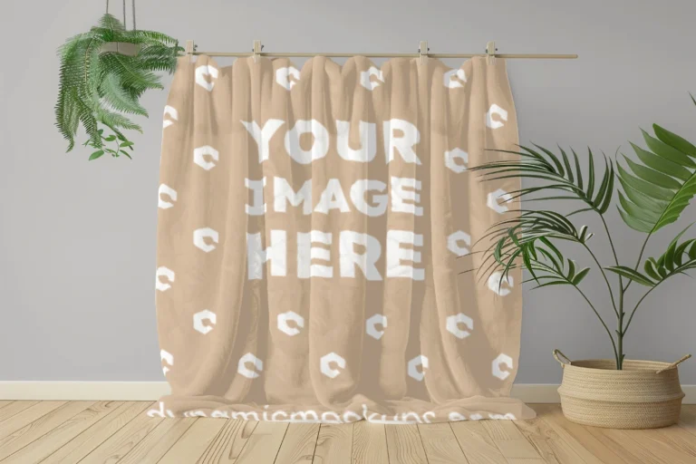 Beige Blanket Mockup Template