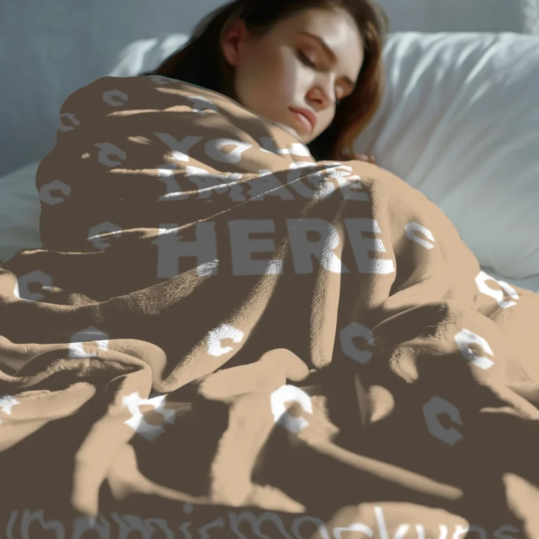 Beige Blanket Mockup Template