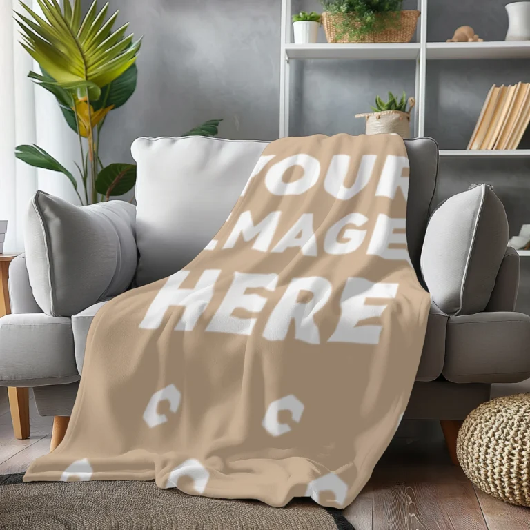 Beige Blanket Mockup Template