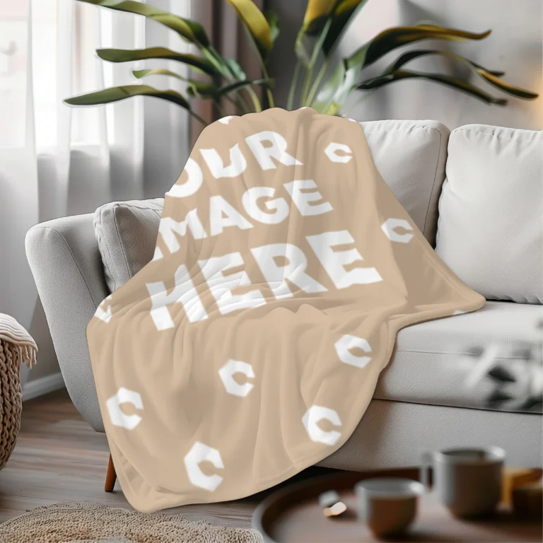 Beige Blanket Mockup Template