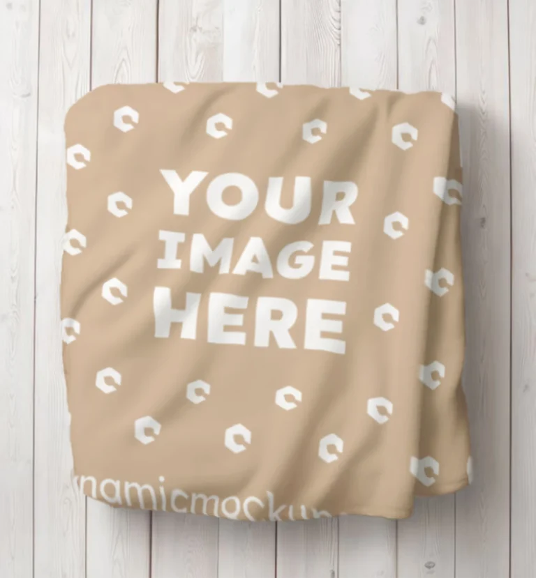 Beige Blanket Mockup Template