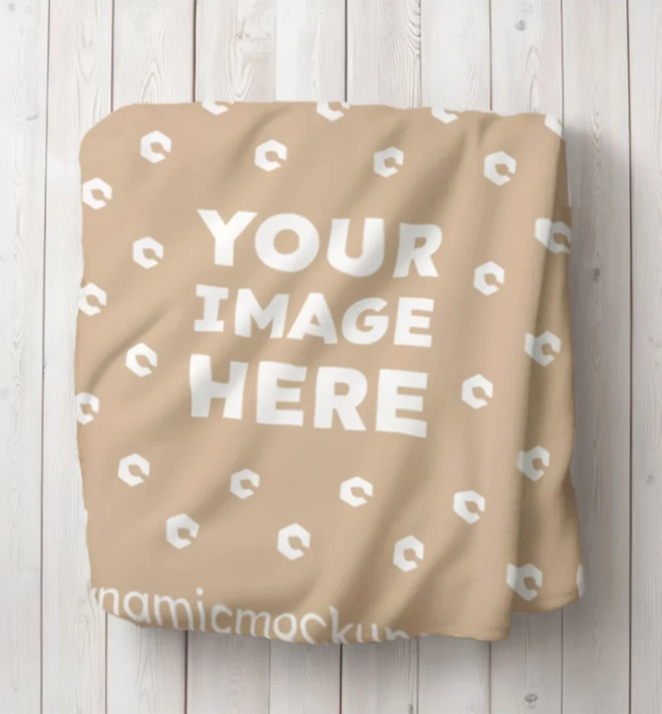 Beige Blanket Mockup Template