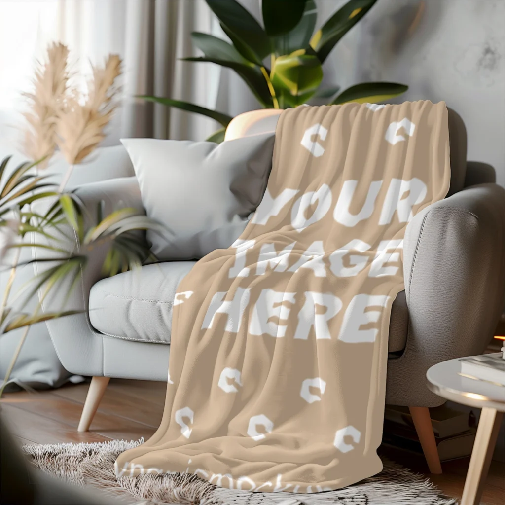 Beige Blanket Mockup Template