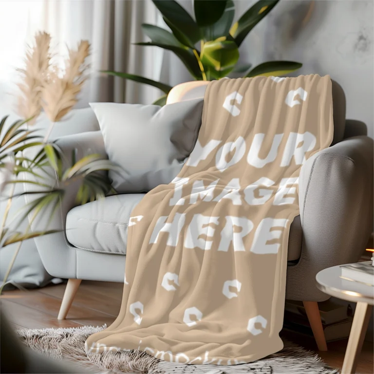 Beige Blanket Mockup Template